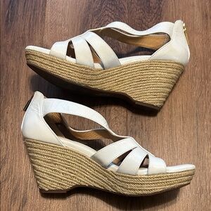 Sofft Women's White Espadrille Wedge Sandals 7.5